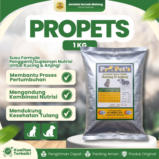 PROPETS 1 KG - Susu Cocok Untuk Pengganti Indukan Kucing Dan Anjing.