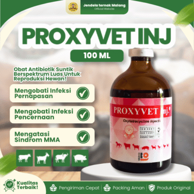 PROXYVET INJ 100 ML – AB Untuk Masalah Pernafasan dan Pencernaan Hewan Ternak