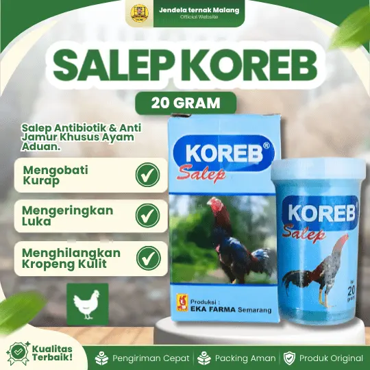 SALEP KOREB 20 GRAM – Mengobati Penyakit Kurap, Kulit Ayam Dan Membasmi Jamur pada Kulit Ayam.
