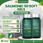 SALMONIC 50 SOFT GELS BY OLIVE CARE – Vitamin Minyak Ikan Kucing Murni & Alami Omega 3 & Omega 6.