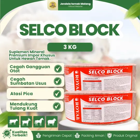 MINERAL BLOK SELCO BLOCK 3 KG – Mineral Kambing Domba Untuk Masa Pertumbuhan