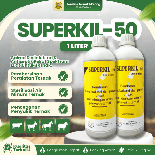 SUPERKIL-50 1 LITER - Desinfektan Untuk Kandang Dan Peralatan Hewan.