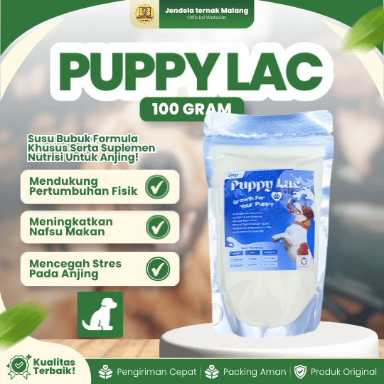 PUPPY LAC 100 GRAM - Susu Puppy Dan Anjing Berkualitas Menambah BB Dan Mencegah Stres.