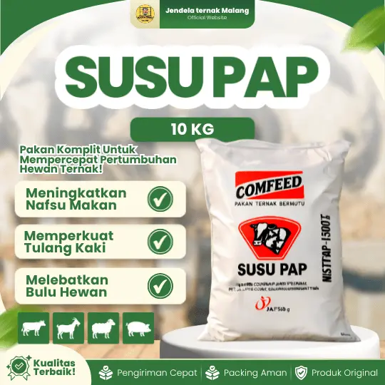 SUSU PAP 10 KG – Susu Pap Kemasan 10 kg Untuk Hewan Ternak Usia Di Bawah 6 Bulan.