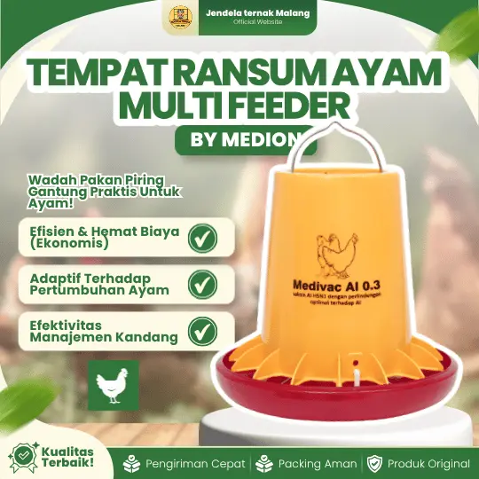 TEMPAT RANSUM AYAM MULTI FEEDER BY MEDION – Praktis Untuk Segala Usia Ayam.