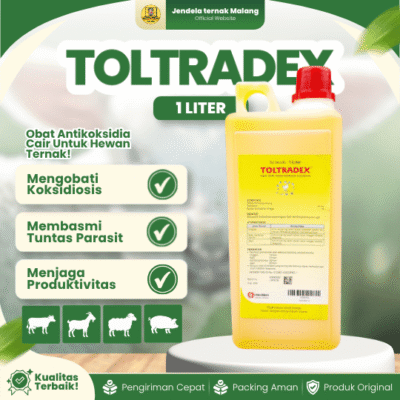 TOLTRADEX 1 LITER BY MEDION – Untuk Koksidiosis Pada Unggas Dan Hewan Ternak Lainnya.