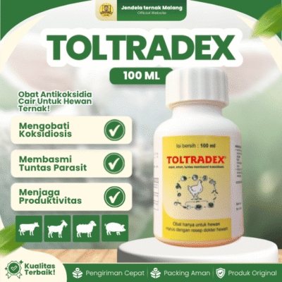TOLTRADEX 100 ML BY MEDION – Untuk Koksidiosis Pada Unggas, Ternak Dan Hewan Lainnya.