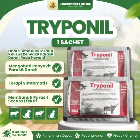 TRYPONIL 1 SACHET – Untuk Surra, Babesiosis Dan Theileriosis Hewan Ternak & Peliharaan.