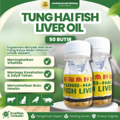 TUNG HAI FISH LIVER OIL 50 BUTIR – Vitamin Minyak Ikan Untuk Peliharaan Dan Ternak, Unggas.