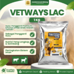 VETWAYS LAC 1 KG – Susu Pengganti Induk Anti Diare & Mencret Hewan Ternak.