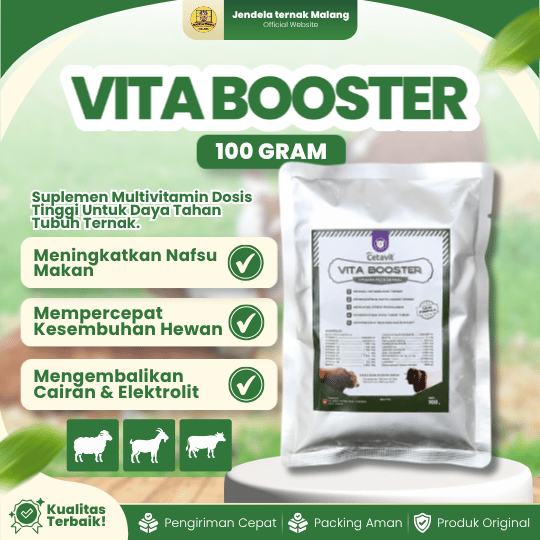 VITA BOOSTER 100 GRAM - Multivitamin Penambah Nafsu Makan Dan Mempercepat Penyembuhan Hewan Ternak.
