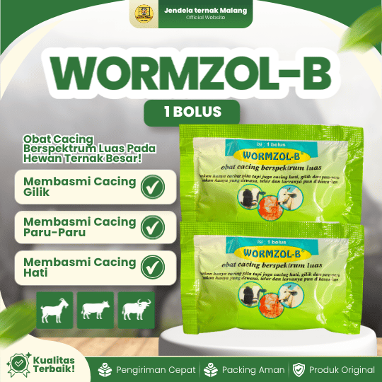WORMZOL-B 1 BOLUS BY MEDION - Membasmi Berbagai Cacingan Pada Hewan Ternak.