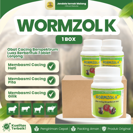 WORMZOL-K 10 KAPLET 1 BOX (12 PCS ) MEDION - Atasi Segala Cacingan Hewan Ternak Dan Peliharaan.