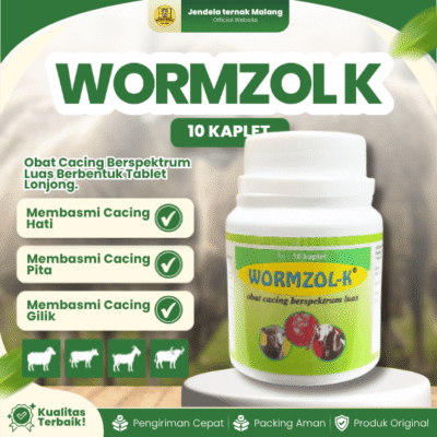 WORMZOL-K 10 KAPLET ECER MEDION – Atasi Segala Cacingan Hewan Ternak Dan Peliharaan.