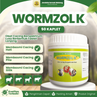 WORMZOL-K 50 KAPLET BY MEDION –  Membasmi Semua Stadium Cacingan Hewan Ternak.