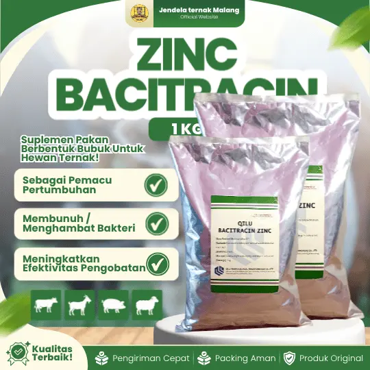 ZINC BACITRACIN 1 KG – QILU AGP – Untuk Pemacu Pertumbuhan Ternak Dan Broiler.