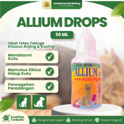 ALLIUM DROPS 30 ML –  Ear Mites Untuk Tetes Telinga Kucing & Anjing Anti Kutu.