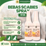 BEBAS SCABIES SPRAY 60 ML – Atasi Gatal, Bulu Rontok, Bintil, Bercak Pada Hewan Kesayangan.