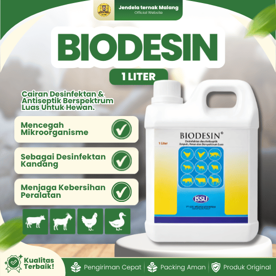 BIODESIN 1 LITER ISSU - Desinfektan Ampuh & Aman Untuk Hewan Ternak.