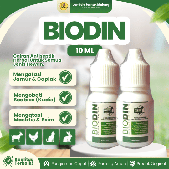 BIODIN 10 ML NATURAL PET - Ear Mites Mencegah Penyakit Kulit, Telinga, Sariawan Semua Hewan.