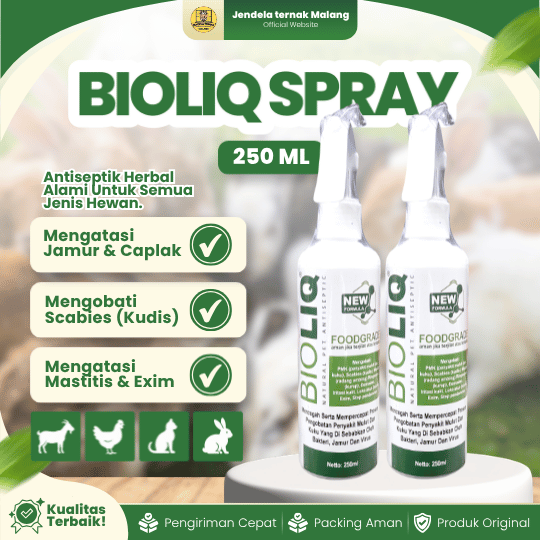 BIOLIQ SPRAY 250 ML - Spray PMK & Mengatasi Berbagai Macam Penyakit Kulit Untuk Semua Hewan.