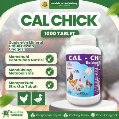 CAL CHICK 1000 TABLET – Kalsium Vitamin Penguat Tulang & Metabolisme Untuk Ayam Dan Unggas.