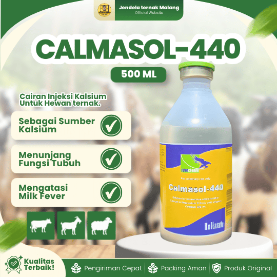 CALMASOL-440 ISI 500 ML - Kalsium Untuk Hewan Ternak Sapi Pedet Kambing Domba