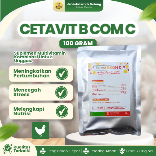 CETAVIT B COM C 100 GRAM - Vitamin Hewan Meningkatkan Pertumbuhan & Mencegah Stress Pada Ternak