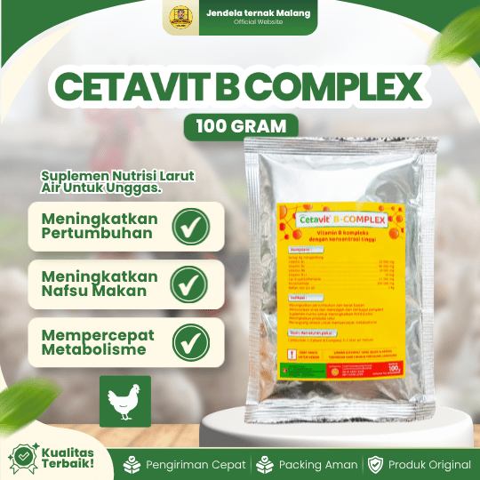 CETAVIT B COMPLEX 100 GRAM - Vitamin B Complex untuk Selera Makan Ayam Bebek Unggas