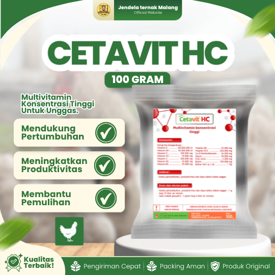 CETAVIT HC 100 GRAM - Multivitamin Untuk Unggas