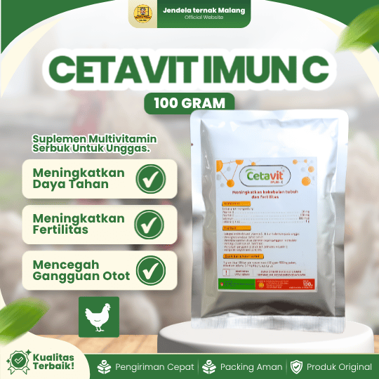 CETAVIT IMUN C 100 GRAM - Suplemen Vitamin Unggas Untuk Daya Tahan Tubuh