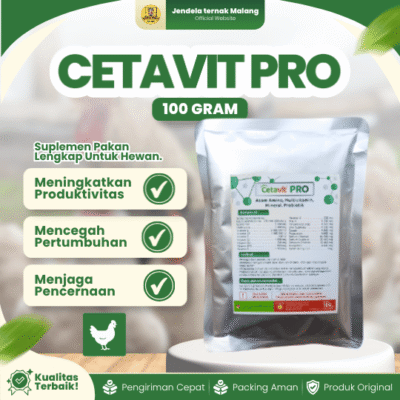 CETAVIT PRO 100 GRAM – Multivitamin Untuk Meningkatkan Produksi Telur pada Ayam Bebek Puyuh