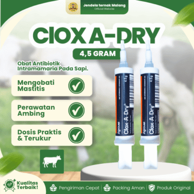 ClOX A-DRY 1 PCS 4,5 GRAM – Untuk Masalah Mastitis Pada Hewan Ternak Sapi