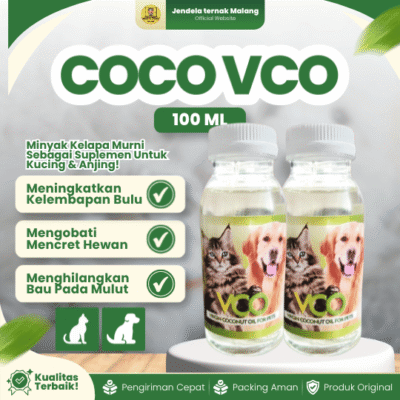 COCO VCO BOTOL 100 ML – Atasi Jamur, Scabies & Mempercepat Penyembuhan Luka Hewan.