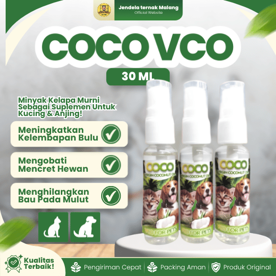COCO VCO 30 ML - Minyak Virgin Coconut Oil Atasi Jamur & Scabies Untuk Hewan Peliharaan.