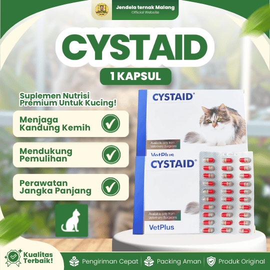CYSTAID KAPSUL ECER VETPLUS  - Untuk Menjaga & Mengatasi Kesehatan Kandung Kemih Kucing.