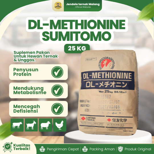 DL-METHIONINE SUMITOMO 1 SAK 25 KG - Asam Amino Esensial Untuk Pertumbuhan Unggas & Ternak.