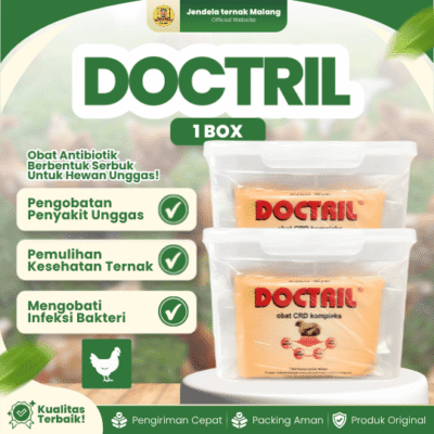DOCTRIL 100 GRAM 1 BOX (10 SACHET) – Untuk Masalah Ngorok, Pilek, CRD Untuk Ayam Dan Unggas.