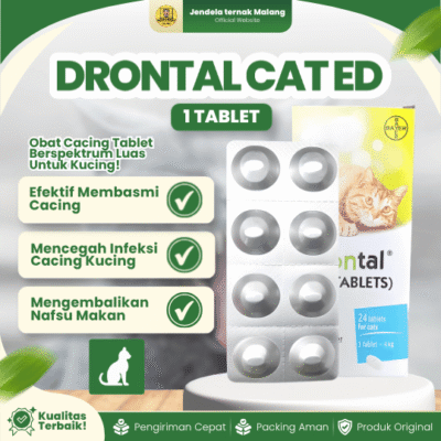 DRONTAL CAT ED PANJANG TABLET ECER BAYER – Untuk Mengatasi Cacingan Pada Kucing Dewasa & Kitten