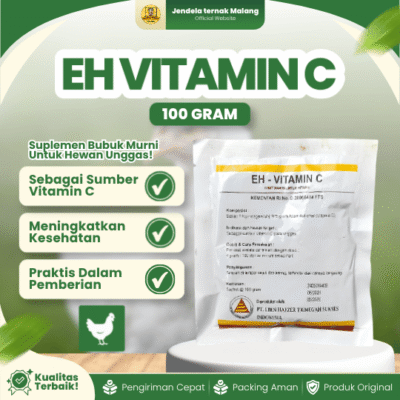 EH VITAMIN C 100 GRAM – Vitamin C Untuk Ternak Ayam Minum Unggas.