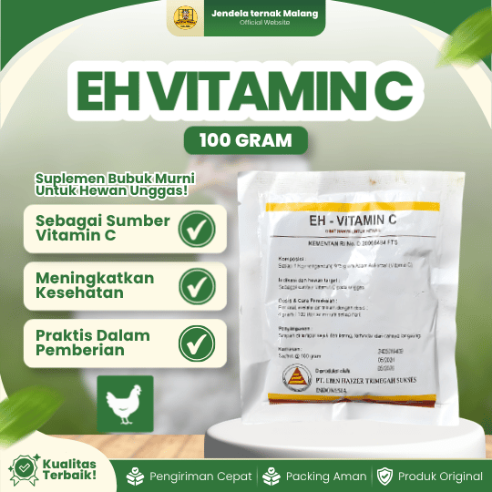 EH VITAMIN C 100 GRAM - Vitamin C Untuk Ternak Ayam Minum Unggas.