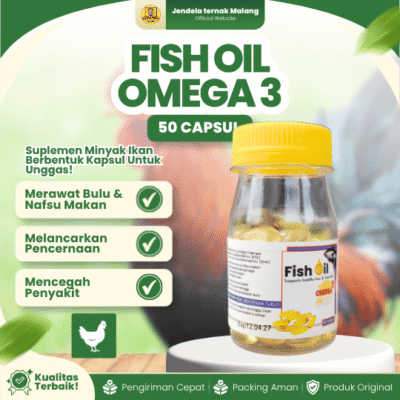 FISH OIL OMEGA 3 50 CAPSUL – Minyak Ikan Perawatan Bulu dan Nafsu Makan