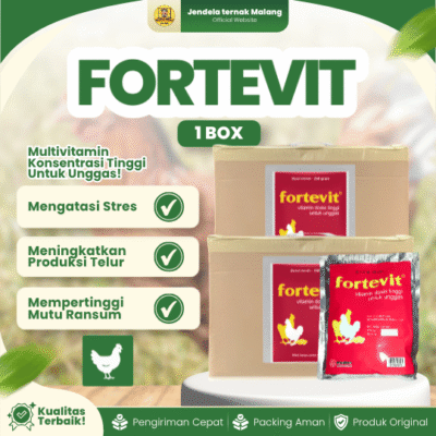 FORTEVIT 250 GRAM MEDION 1 DUS (20 SACHET) – Vitamin Produktivitas Untuk Ayam Unggas