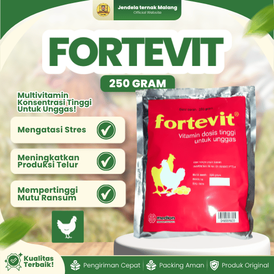 FORTEVIT 250 GRAM MEDION - Vitamin Produktivitas Untuk Ayam Unggas