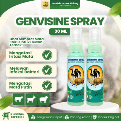GENVISINE SPRAY 30 ML RAID-ALL – Untuk Masalah Pada Mata Hewan Ternak Sapi Kambing Domba