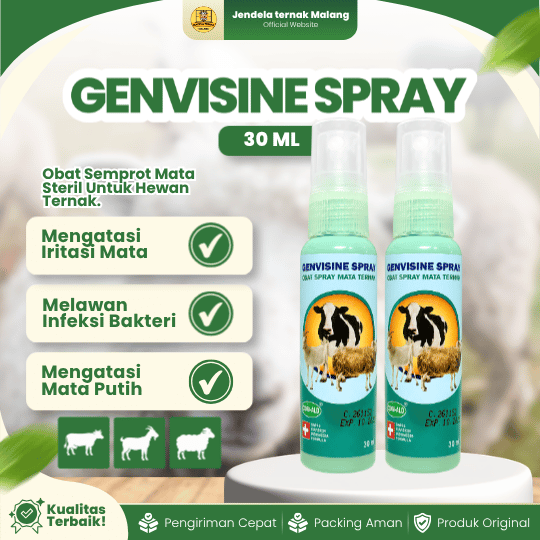 GENVISINE SPRAY 30 ML RAID-ALL - Untuk Masalah Pada Mata Hewan Ternak Sapi Kambing Domba