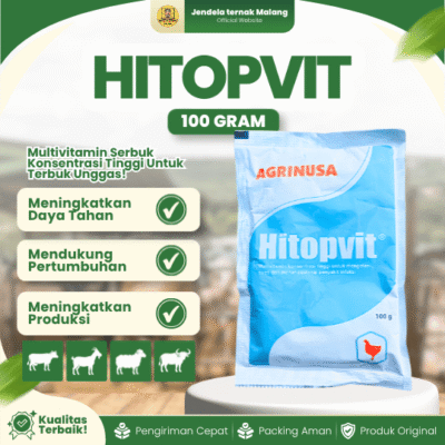 HITOPVIT 100 GRAM – Multivitamin Meningkatkan Daya Tahan Tubuh Untuk Ayam & Unggas.