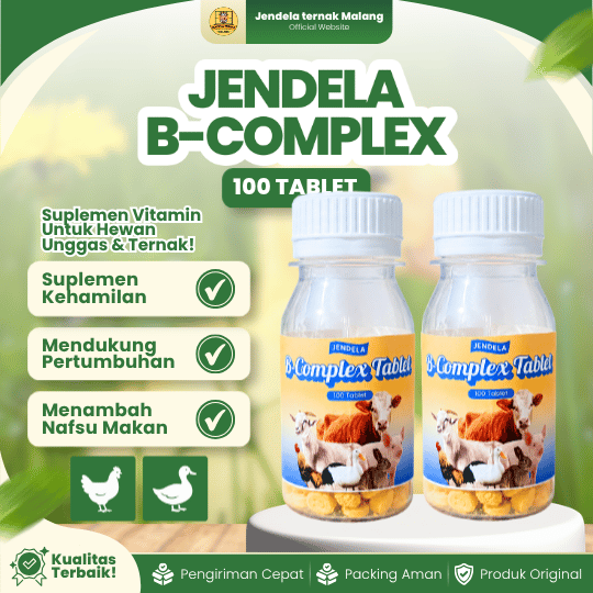 JENDELA B-COMPLEX 100 TABLET - Vitamin B Komplek Meningkatkan Pertumbuhan & Selera Makan Hewan.