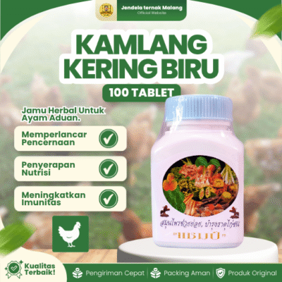 KAMLANG KERING BIRU 100 TABLET – Suplement Herbal Lengkap Original Untuk Ayam
