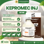 KEPROMEC INJ 50 ML – Atasi Cacingan, Gudik, Scabies & Kutu Hewan Ternak.